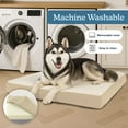 thumbnail image 3 of PETMAKER 44x35 Orthopedic Dog Bed with Memory Foam and Sherpa Cover, Tan, 3 of 7