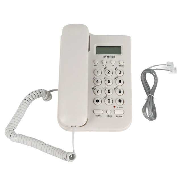 Teléfono fijo de pared con cable para escritorio de hotel para el hogar Teléfono fijo de oficina (blanco)