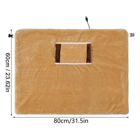 USB Heated Blanket, Portable Low Voltage Heating Blanket with Carbon Fiber Heating Pad, Machine Washable Electric Throw for Home, Office, Travel, Dorm and Car Use, Soft Velvet, 5V-12V Safe Operation