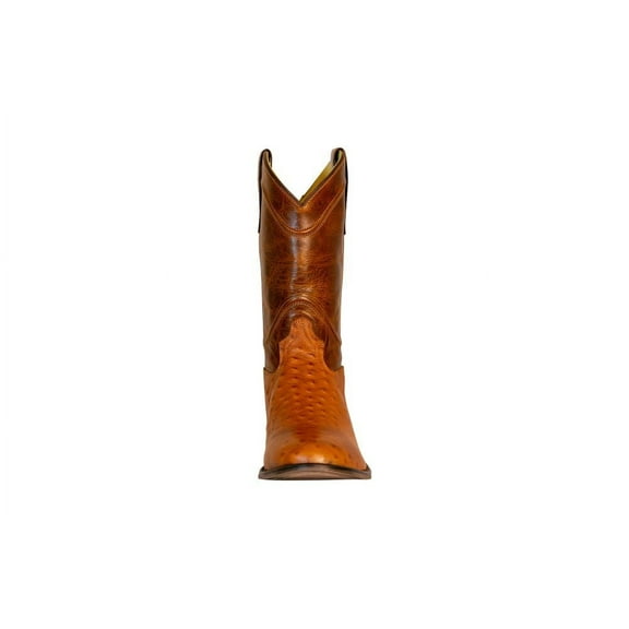 TuffRider Men's Norris Wide Round Toe Western Boot- Tan- 10 With Free Assorted Striped Socks