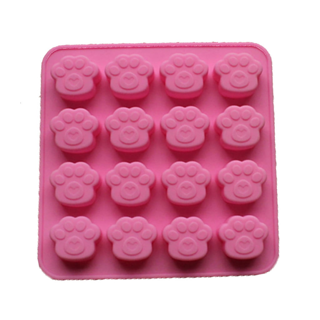 Dog Cat Paw Print Silicone Cake Mold Candy Chocolate Mold Soap Ice Cube Mould 