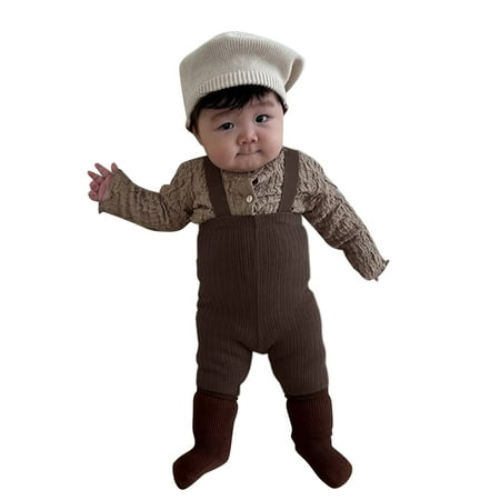 

Baby Boy Sweats 4 Piece Baby Girls Boys Solid Ribbed Cotton Summer Autumn Romper Jumpsuit Clothes Blank Sleepers