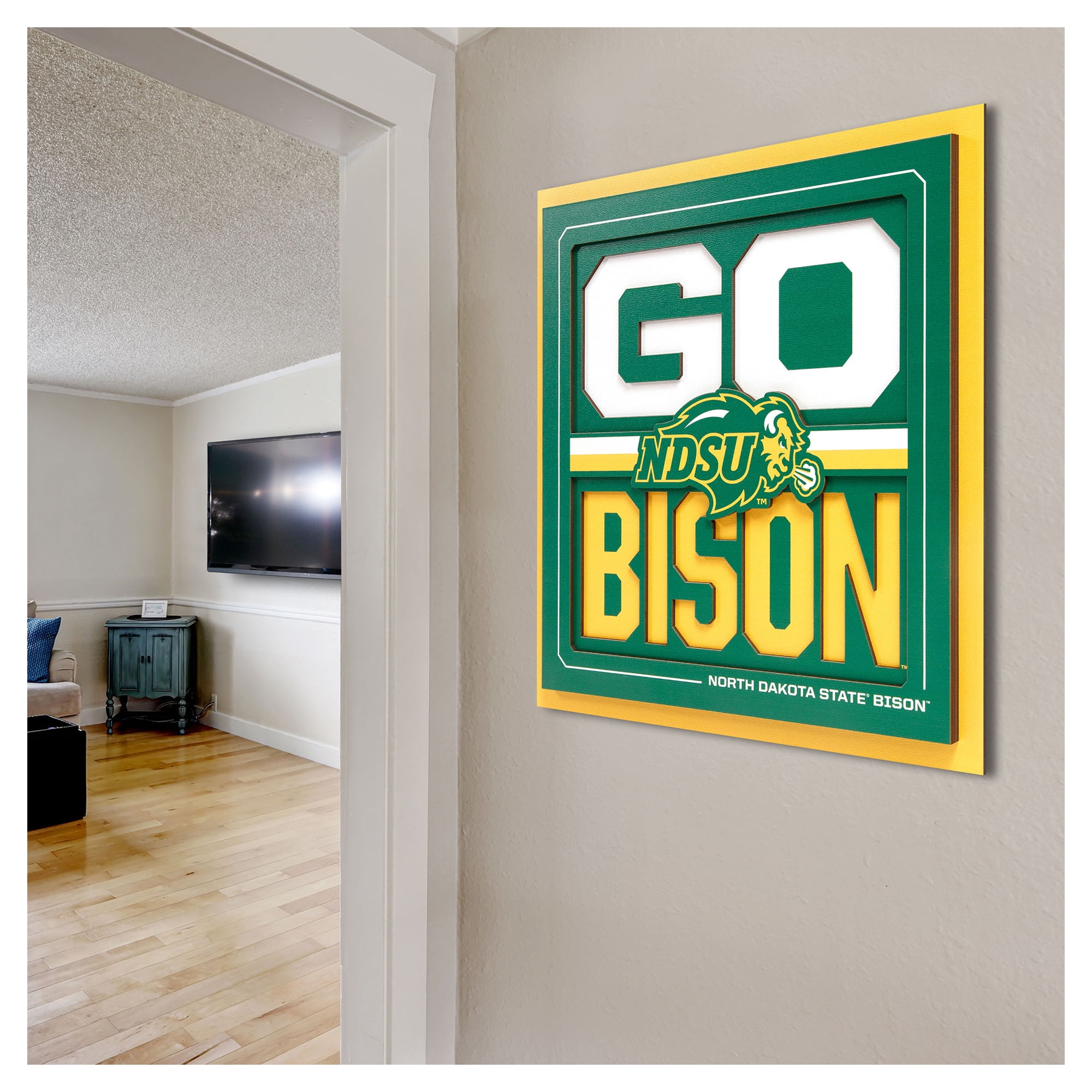 IDNA NDSU Bison 12" x 12" Slogan Series 3D Wall Art