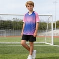 thumbnail image 5 of ITSAME Boys Football Athletic Outfits 2 Piece Short Sleeve Top and Shorts Soccer Uniform Set Pink Size 13, 5 of 8