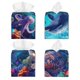 thumbnail image 2 of Balery Underwater Turtle Dolphin Octopus Porta Pañuelos de Cuero con Estampado – Funda Moderna Cuadrada para Caja de Pañuelos, Dispensador 5x5x5'', 2 of 7