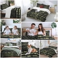 thumbnail image 5 of 3 Piece Green Camouflage American Flag Duvet Cover Set Queen Size, Microfiber Comforter/Quilt Cover with Corner Ties and 2 Pillowcases, Wooden Grain All Season Soft Bedding with Zipper Closure, 5 of 8