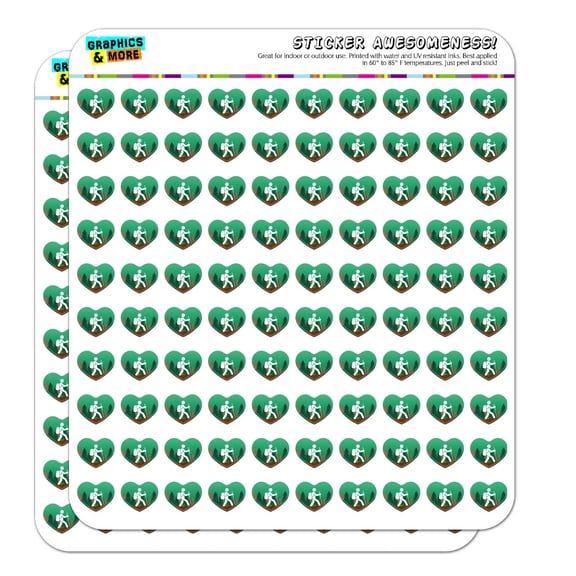 Hiker Hiking Symbol Mountain Nature Heart Shaped Planner Calendar Scrapbook Craft Stickers