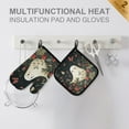 thumbnail image 4 of Yayeee Oven Mitts and Pot Holder Set of 2 Heat Resistant Kitchen Gloves Baking Hot Pad, Happy Ghost, 4 of 5