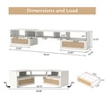 thumbnail image 5 of Wirrytor 79 In TV Stand with 90° Rotating Cabinets, Long Entertainment Center with Storage for 50-70 Inch TVs, Media Console with Drawers, Adjustable Shelves, Cable Management for Living Room,White, 5 of 7