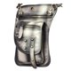thumbnail image 1 of Hukapapa - Riñonera táctica de piel auténtica para hombre, riñonera con pierna caída cruzada sobre bolsas, color humo, 1 of 5