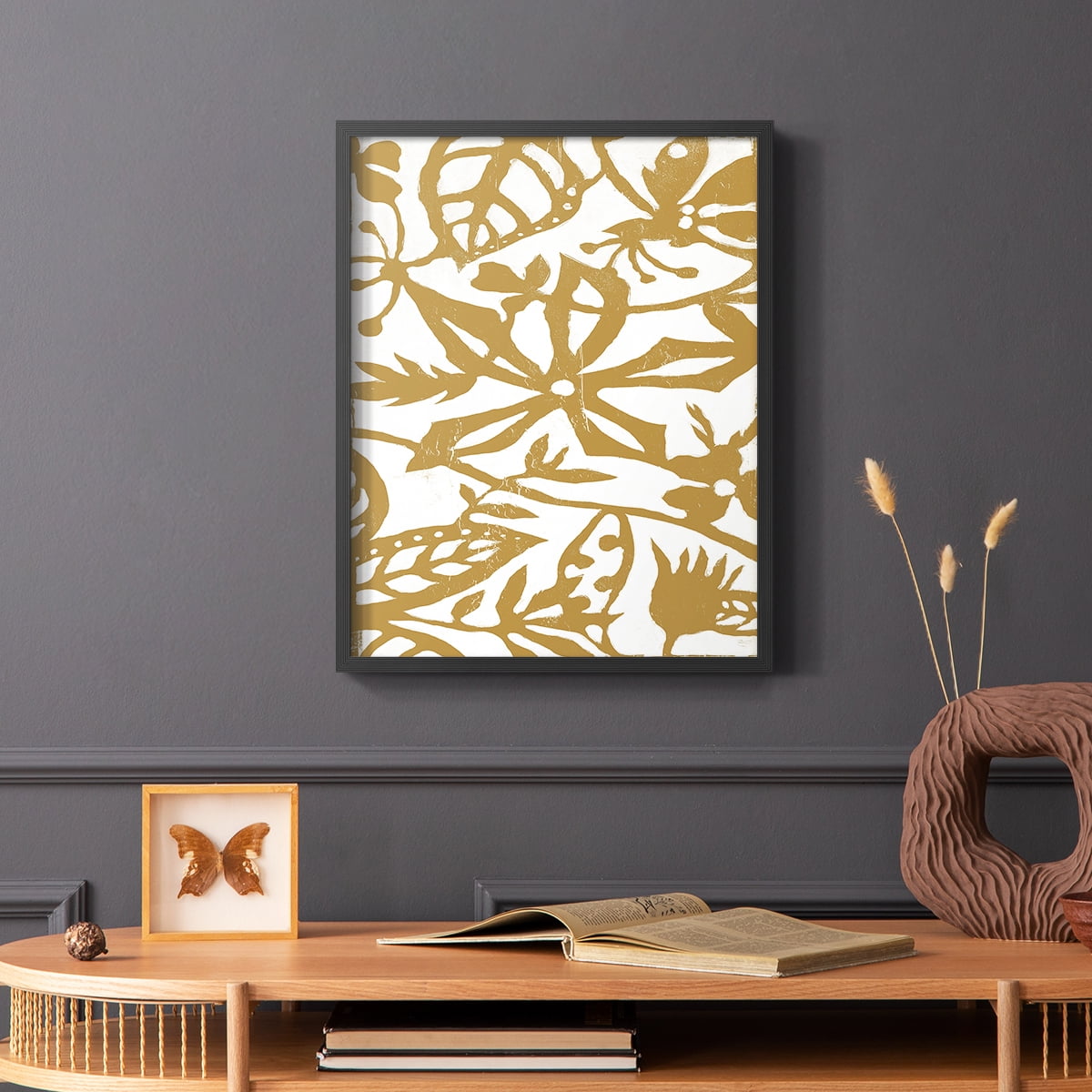 White On White IV V30 Framed Print in Black Solid Wood 22 x 28 Framed Print