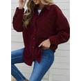 thumbnail image 2 of Women Corduroy Shirts Jacket Shacket Casual Button Down Long Sleeve Oversized Tops Plus Size, 2 of 5