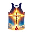thumbnail image 5 of Gamivast Gym Shirts Wooden Cross Holy Light Graphic Mens Sleeveless Shirts Crew Neck Workout Shirts Breathable Soft Stretchy Christian Daily Training, 5 of 6