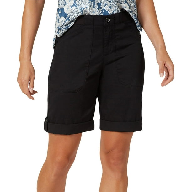 Lee Lee Womens Solid FlexToGo Utility Bermuda Shorts