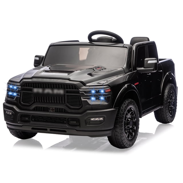 GloryStar 24V Ride on Truck for Big Kids, Dual Seat Electric Truck Car with Remote Control, LED Lights, Bluetooth, Large Truck Bed, 3 Speed Options, and Full Suspension System