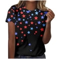 thumbnail image 2 of Qingpeng 4th of July Patriotic T Shirts for Women Summer Star Print Shirts Women's Independence Day Short Sleeve Casual Tee Tops, 2 of 5