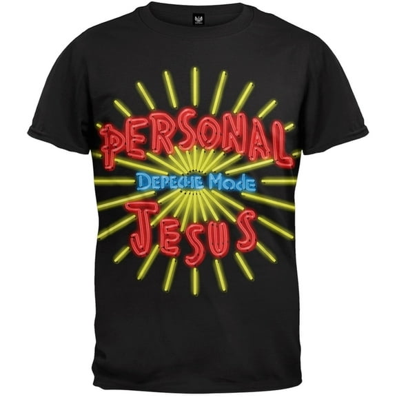 Depeche Mode Men's Neon Personal Jesus Slim Fit T-shirt X-Large Black