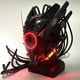 thumbnail image 4 of Máscara gótica de casco con trenzas LED Máscara de disfraz para hombre Máscara LED Casco Cosplay estilo A, 4 of 7