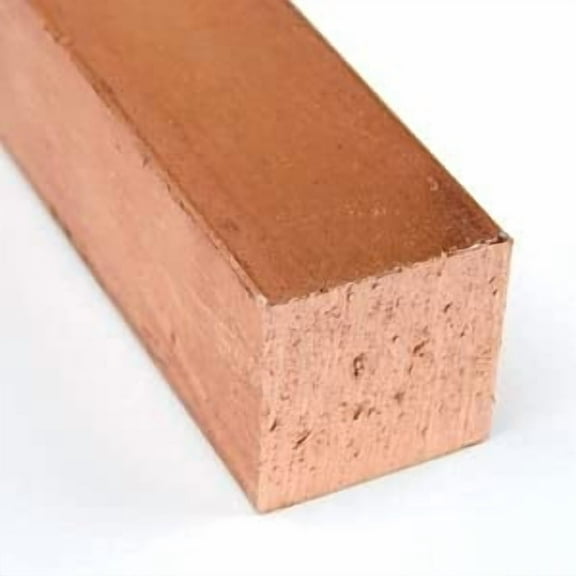 G3C14550L110 Copper Square Bar, Unpolished (Mill) Finish, H04 Temper, ASTM B187, 1/2" Thickness, 1/2" Width, 36" Length, OnlineMetals