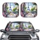 thumbnail image 2 of Fotbe Parisian Cafe With Eiffel Juego de 2 Piezas de Parasoles para Parabrisas | Bloqueador Solar para Auto | Accesorios Plegables para Protección Solar Interior-Medium, 2 of 6