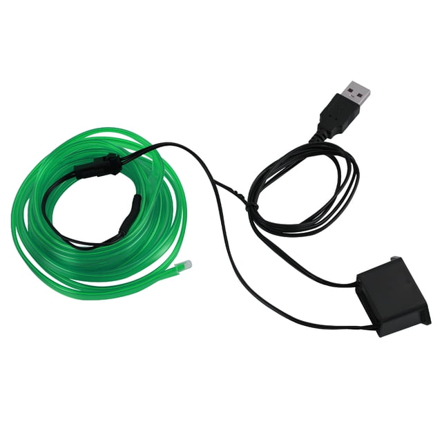 Riwesomey Iluminación interior del coche Tira de LED Decoración Guirnalda Línea de tubo de cuerda de alambre Luz de neón flexible con unidad de Automoción decorativa y accesorios verde Riwesomey VI000919-07B