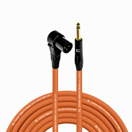 Columber Cable Right Angle XLR Male to 1/4" TS Male Pro Microphone Connector
