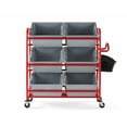 thumbnail image 4 of Rubbermaid 3-Shelf Metal Tote Picking Cart Red (2144269), 4 of 5