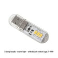 thumbnail image 2 of LED USB Lights 3 Beads Camping Night Light Colorful Book Reading Table Lamp with Clear Shell Dormitory Bedroom for PC Lighting Warm Light, 2 of 6