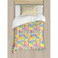 thumbnail image 3 of Modern Duvet Cover Set, Circular Shaped Buttons Pattern in Various Sizes Print, Decorative 3 Piece Bedding Set with 2 Pillow Shams, Queen Size, Multicolor, by Ambesonne, 3 of 3