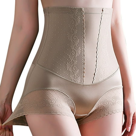 Celivon Seamless Shaping Tummy Control Panties Thong Shapewear For Women High Waisted Butt Lifting Lace Trimmed Underwear Under Dress Shapewear Shorts