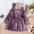 thumbnail image 6 of Toddler Girls Long Sleeve Ruffles Dresses Solid Princess Dress Clothes 9-12 Months, 6 of 8