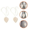 thumbnail image 4 of Shisuyan 2Pcs Curtain Tiebacks Rope Woven Leaf Shape Window Curtain Tie Back Home Decor, 4 of 8
