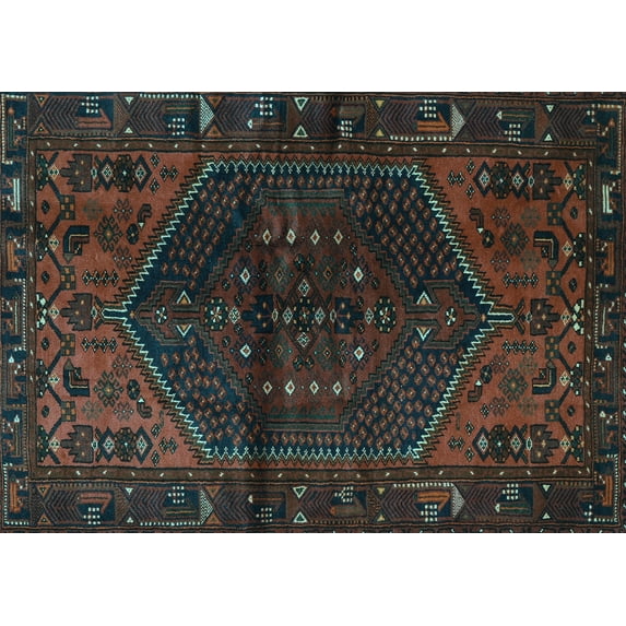Ahgly Company Indoor Rectangle Persian Light Blue Traditional Area Rugs, 5' x 8'