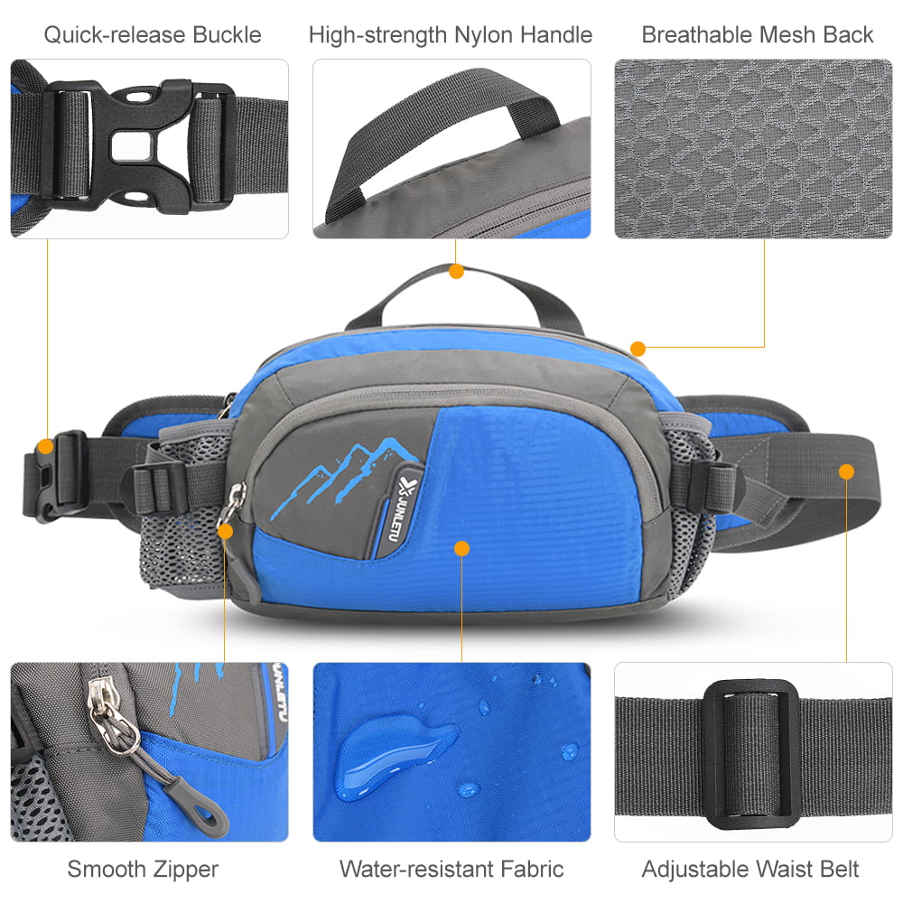  YUOTO Outdoor Fanny Pack with Water Bottle Holder for Walking  Hiking Hydration Belt Waist Bag : Sports & Outdoors
