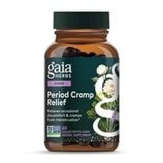 Gaia Herbs Cramp Relief - Herbal Supplement for Hormone Balance & Period Cramp Relief - Made with Organic Licorice Root, White Peony Root, Turmeric & More - 60 Vegan Capsules (60 Servings)