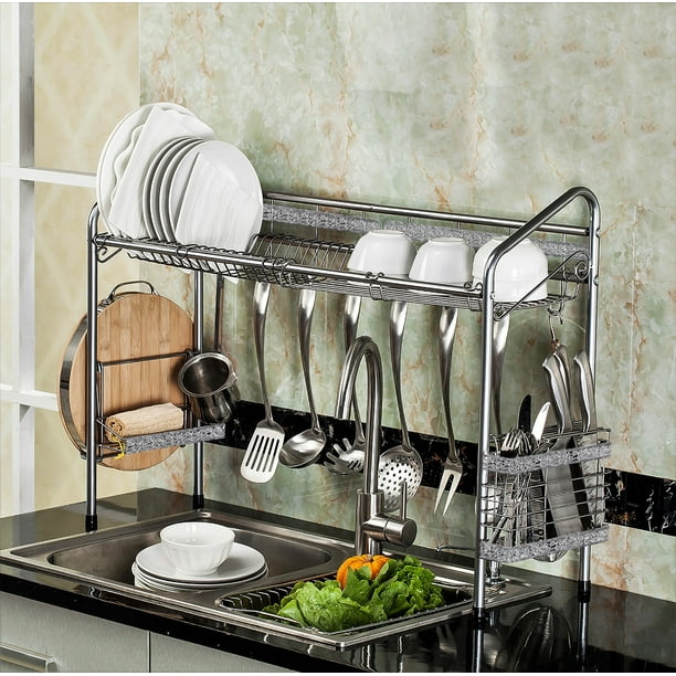 kitchen dish rack with cover