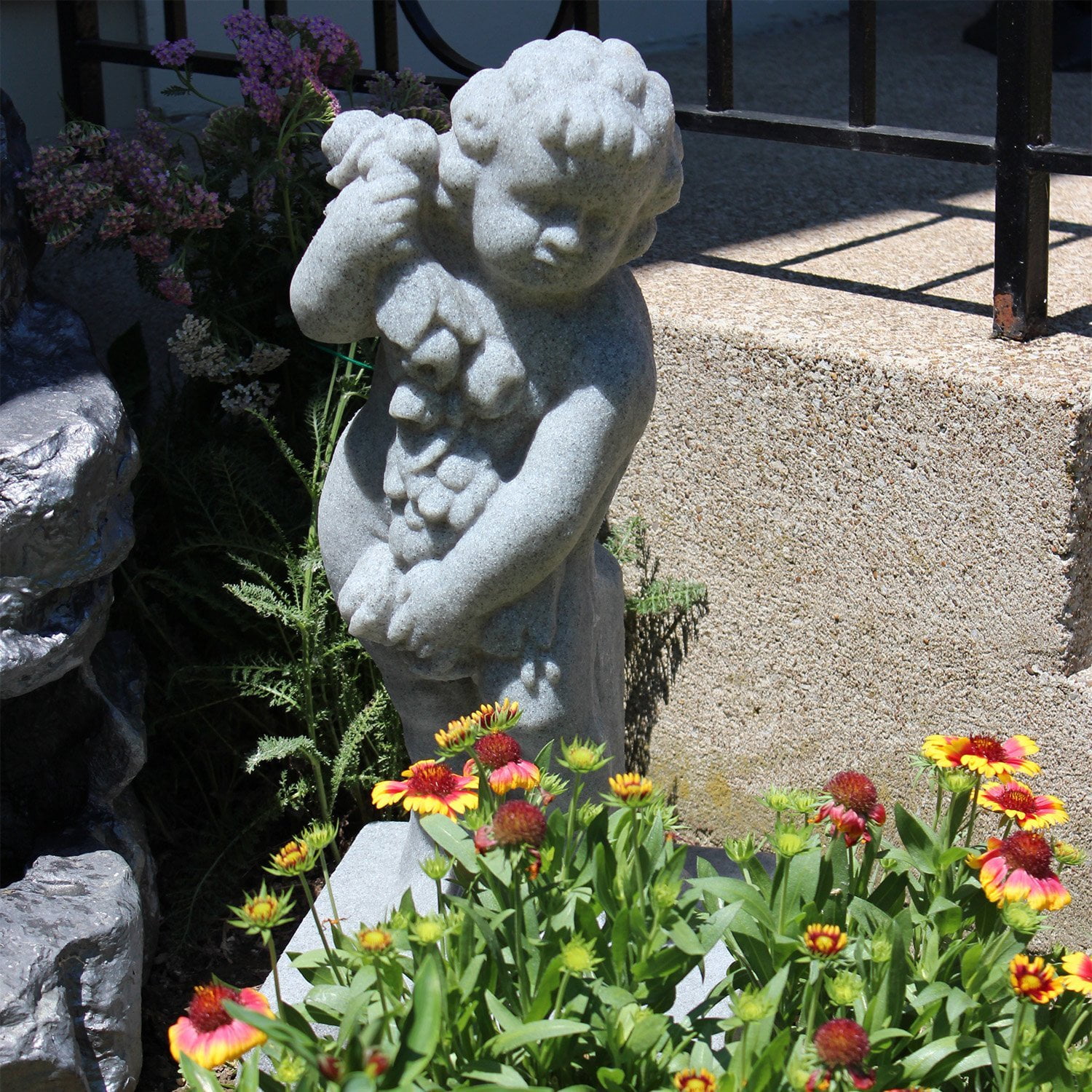 Cupid Statue – Natural Granite Appearance – Made of Resin – Lightweight – 24” Height