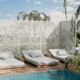 thumbnail image 3 of MAYEERTY 72"x47"x16" Outdoor Privacy Screen with Stand Metal Balcony Decorative Screen,White, 3 of 10
