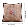 thumbnail image 3 of Cojín floral con relieve europeo | Cojín decorativo cuadrado de 48 x 48 cm | Funda de algodón suave para sofá, cama y coche | Azul, beige, rojo y café, 3 of 6