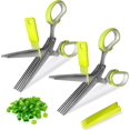 thumbnail image 1 of Herb Scissors, 2 Pack Herb Shears, 5 Blade Kitchen Salad Scissors, Herb Cutter Scissors with Safety Cover & Cleaning Comb, Sharp Shredding Shears Herb Scissors Set, 1 of 7