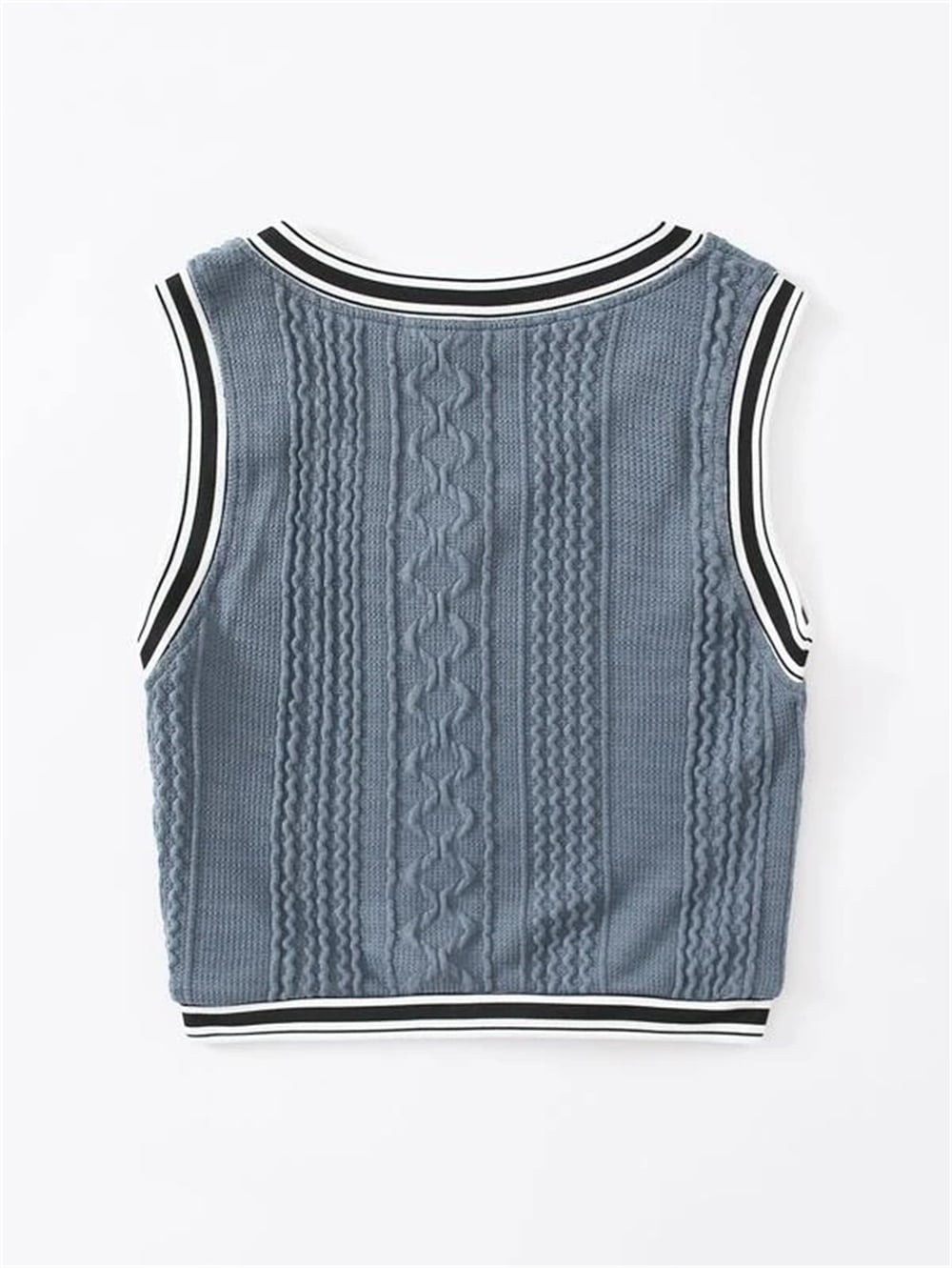 WANHONGYUE Cute Cartoon Sweater Vest Women V Neck Cable Knit Sweaters Girls  Plaid School Uniform Sleeveless Pullover Tank Top Blue S at  Women's  Clothing store