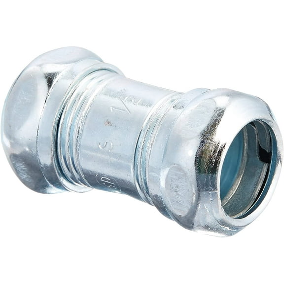 Hubbell-Raco 2922B5 Coupling, Compression, 1/2-Inch Trade Size, EMT, Steel, Uninsulated, 5-Pack