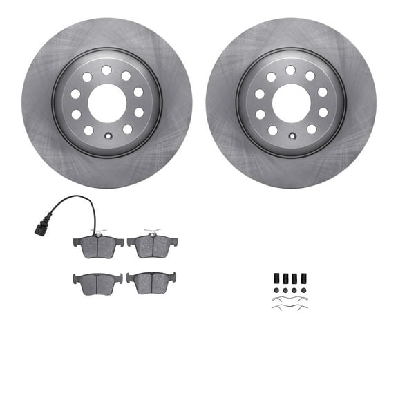 Dynamic Friction Company Rear Brake Rotors with 5000 Advanced Brake Pads includes Hardware 6512-73440