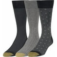 thumbnail image 2 of Gold Toe Men's Fashion Crew Socks - 3 Pack, Black/Charcoal/Black, Large, 2 of 4