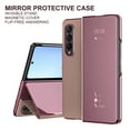 thumbnail image 2 of Feishell Case for Samsung Galaxy Z Fold3 5G (7.6 inch) Stylish Smart View Window Mirror Case Plating PC Folio Flip Stand Phone Cover PU Leather Anti-Scratch Ultra Slim Protective Case,Gold, 2 of 8