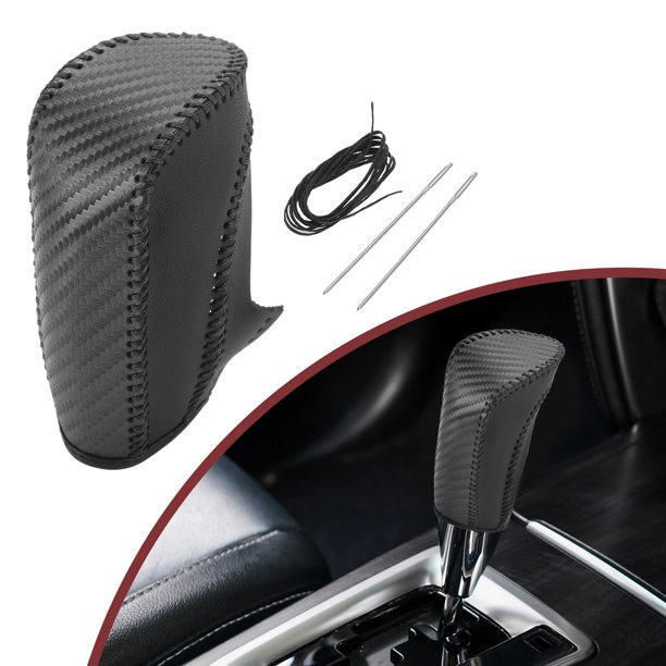 Cubierta de pomo de cambio antideslizante Unique Bargains para palanca de cambios del coche, protector para Ford Fiesta 2009-2012, cuero sintético negro