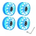 thumbnail image 1 of Roues à Roulettes 4 Pack avec Roulements Installés Quad Lumineux Roues Lumineuses pour Skateboard Double Rangée 32mm x 58mm, 1 of 6