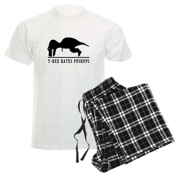 CafePress - T Rex Hates Pushups Men's Light Pajamas - Men's Light Loose Fit Cotton Pajama Set