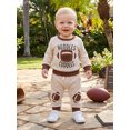 thumbnail image 5 of Cjfdfy Toddler Baby Boy Girl Game Day Fall Outfit Football Huddles And Cuddles Embroidered Long Sleeve Sweatshirt And Joggers Cute My First Football Season Fall Winter Outfit 0-3Y, 5 of 9