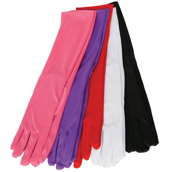 Underwraps Women's Purple Long Gloves - Halloween Accessories for Men & Women, Nylon Cosplay Gloves for Themed Events, Dress Up Outfit